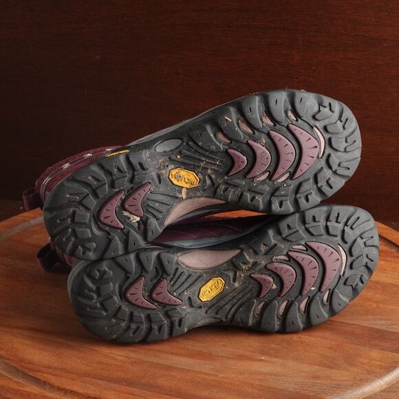 Ahnu Boots Womens SZ 10 Burgundy Twaine Hart Waterproof Hiking Outdoor Gorpcore - Picture 11 of 16